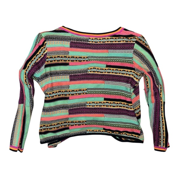 Vibrant Pink and Orange V-Neck Sweater - Picture 3 of 4